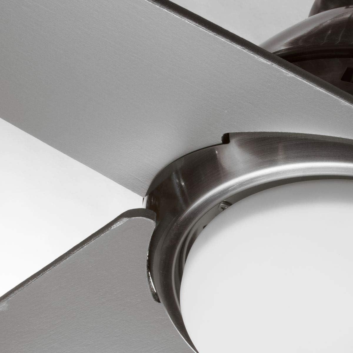 image:imageProgress Lighting P25820930K Protruding Mount 5 Silver Blades Ceiling fan with 18 watts light Brushed NickelBrushed Nickel