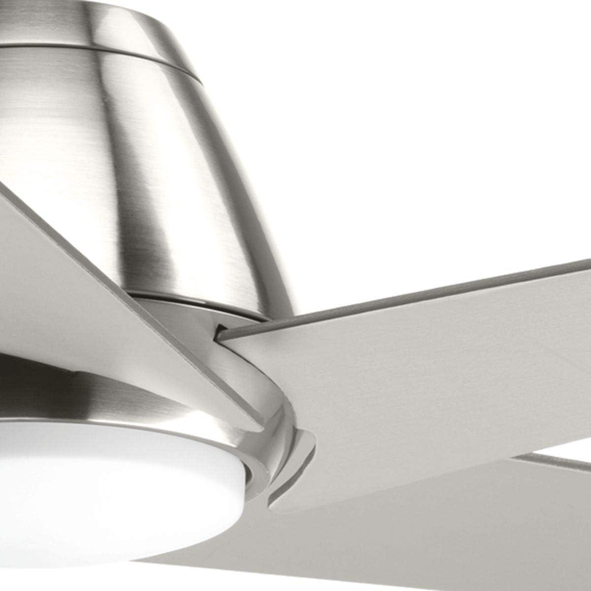 image:imageProgress Lighting P25820930K Protruding Mount 5 Silver Blades Ceiling fan with 18 watts light Brushed NickelBrushed Nickel
