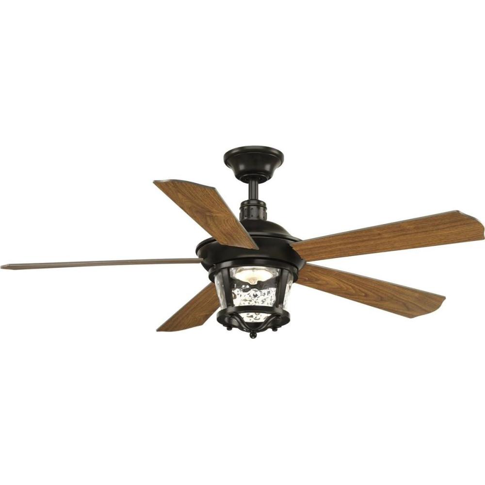 image:imageProgress Lighting P25762030K Protruding Mount 5 Walnut Blades Ceiling fan with 18 watts light Antique BronzeAntique Bronze