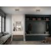 Progress Lighting Barlowe Collection 2-Light Stainless Steel Clear Seeded Glass Farmhouse Outdoor Flush Mount Ceiling Light