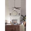 Progress Lighting P2574-8030K Protruding Mount, 5 Toasted Oak Blades Ceiling fan with 18 watts light, Forged Black(Antique Nickel)
