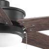 Progress Lighting P2574-8030K Protruding Mount, 5 Toasted Oak Blades Ceiling fan with 18 watts light, Forged Black(Forged Black)