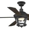 Progress Lighting P2576-2030K Protruding Mount, 5 Walnut Blades Ceiling fan with 18 watts light, Antique Bronze(Forged Black)