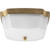 Progress Lighting P3870-109 Addison Collection 2-Light Flushmount, Brushed Bronze