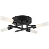 Quadrant LED Collection 4-Light Matte Black Frosted Glass Modern Flush Mount Ceiling Light