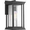 Progress Lighting Endicott Collection 1-Light Clear Seeded Glass Craftsman Outdoor Medium Wall Lantern Light Textured Black
