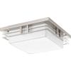 Progress Lighting Helm Collection One-Light 11″ LED Flush Mount(Nickel)