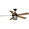 Progress Lighting P2576-2030K Protruding Mount, 5 Walnut Blades Ceiling fan with 18 watts light, Antique Bronze(Antique Bronze)