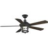 Progress Lighting P2576-2030K Protruding Mount, 5 Walnut Blades Ceiling fan with 18 watts light, Antique Bronze(Forged Black)