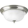 Progress Lighting P3925-09EBWB Two Light Flush Mount, Brushed Nickel Finish with Etched Alabaster Glass