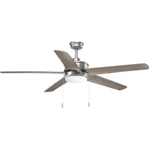 Progress Lighting P2574-8030K Protruding Mount, 5 Toasted Oak Blades Ceiling fan with 18 watts light, Forged Black(Antique Nickel)