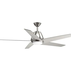 Progress Lighting P2582-0930K Protruding Mount, 5 Silver Blades Ceiling fan with 18 watts light, Brushed Nickel(Brushed Nickel)