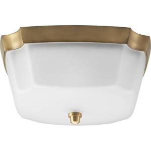 Progress Lighting P3870-109 Addison Collection 2-Light Flushmount, Brushed Bronze