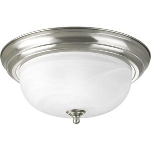Progress Lighting P3925-09EBWB Two Light Flush Mount, Brushed Nickel Finish with Etched Alabaster Glass