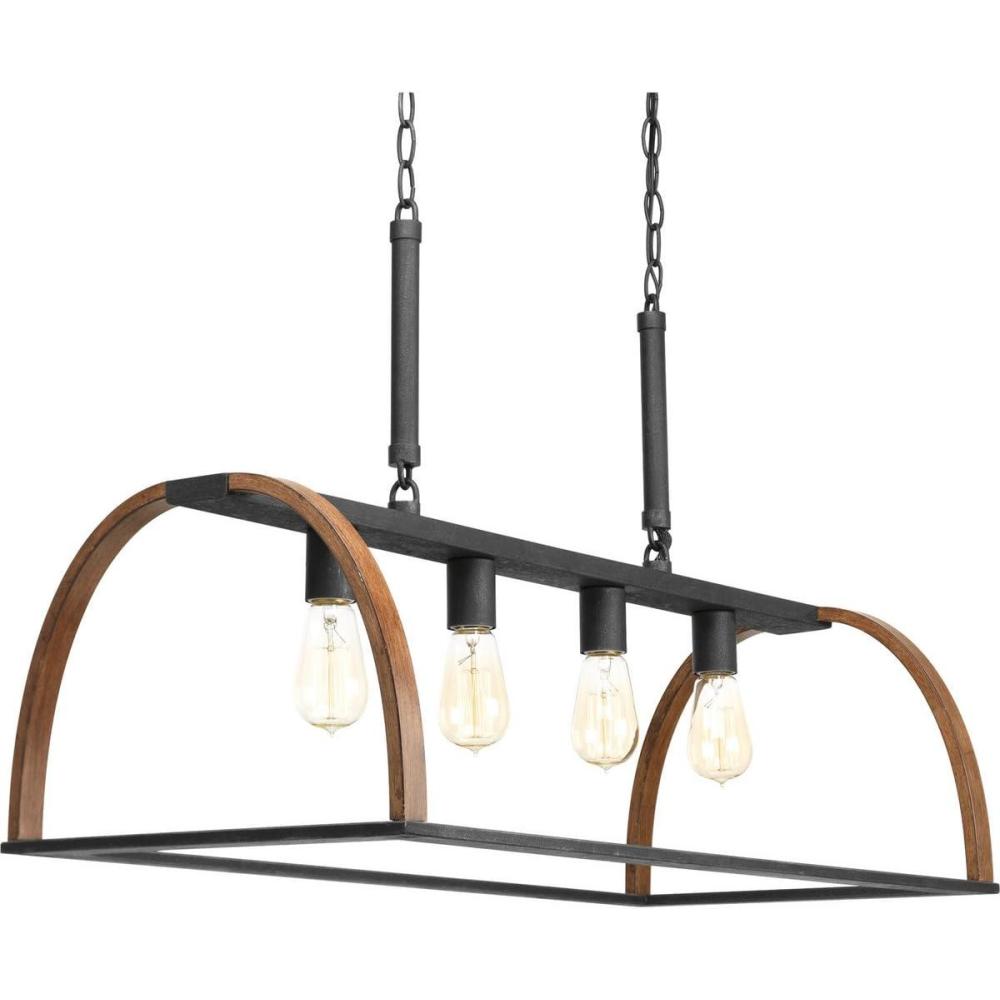 image:imageProgress Lighting Trestle Collection 4Light Farmhouse Chandelier Light Gilded Iron