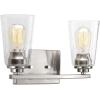 Progress Lighting Debut Collection 2-Light Farmhouse Bath Vanity Light Graphite(Brushed Nickel)