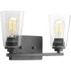 Progress Lighting Debut Collection 2-Light Farmhouse Bath Vanity Light Graphite(Graphite)