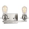 Progress Lighting Debut Collection 2-Light Farmhouse Bath Vanity Light Graphite(Brushed Nickel)