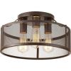 Progress Lighting Swing Collection Three-Light 15″ Flush Mount(Bronze)