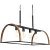 Progress Lighting Trestle Collection 4-Light Farmhouse Chandelier Light Gilded Iron