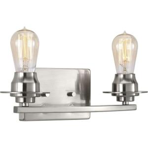 Progress Lighting Debut Collection 2-Light Farmhouse Bath Vanity Light Graphite(Brushed Nickel)