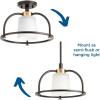 West Village Collection 13-1/2″ One-Light Semi-Flush Convertible(Bronze)