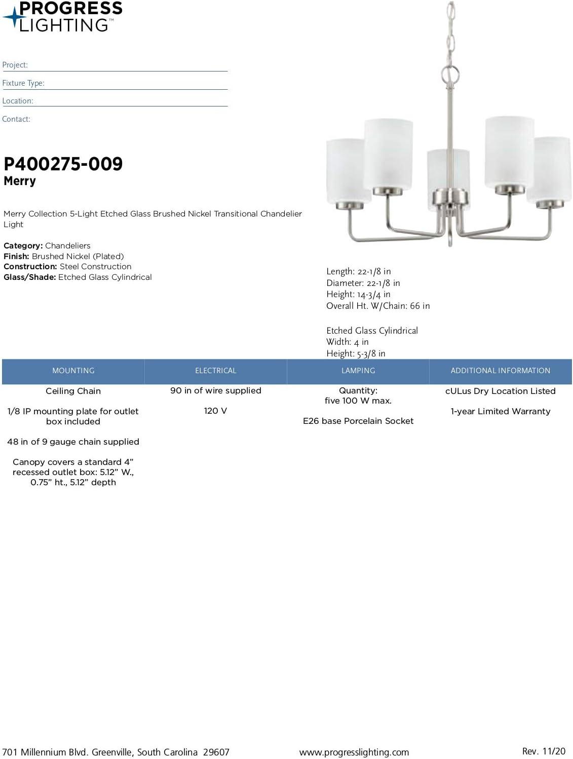 image:imageProgress Lighting P400274009 Merry Chandeliers NickelNickel