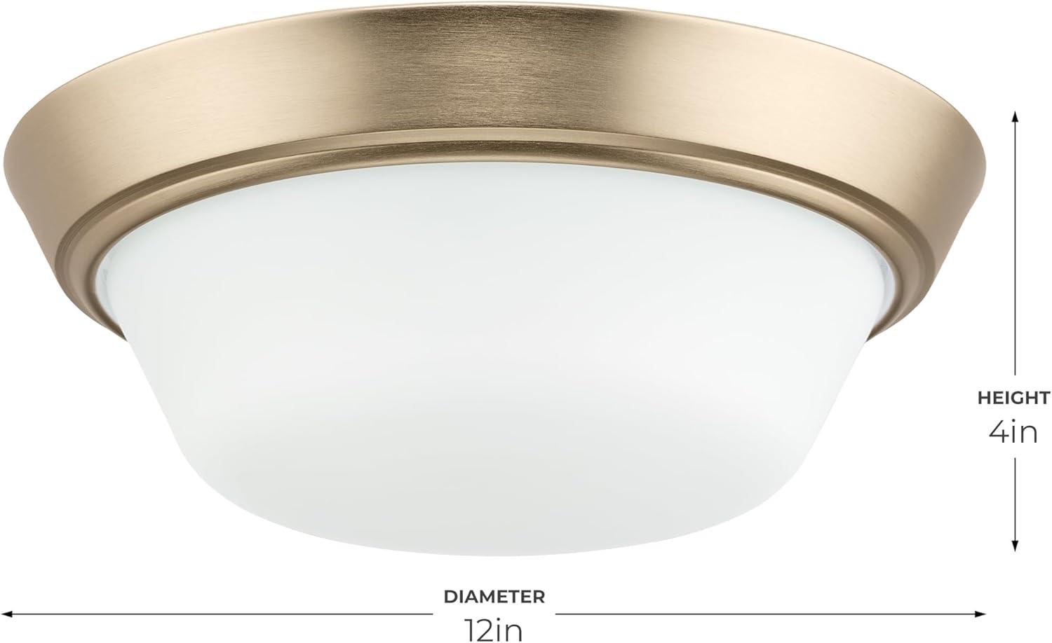 image:imageProgress Lighting Edessa Collection TwoLight Small Flush Mount Light with White Glass Shade