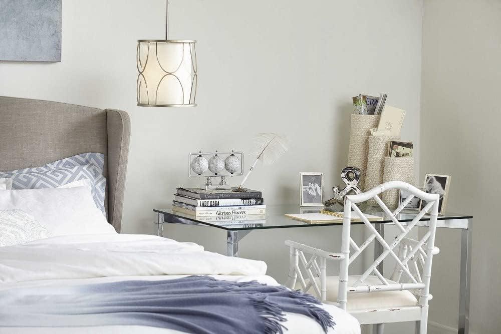 image:imageProgress Lighting Landree Collection 1Light White Silk Shade Luxe MiniPendant Light Matte Black