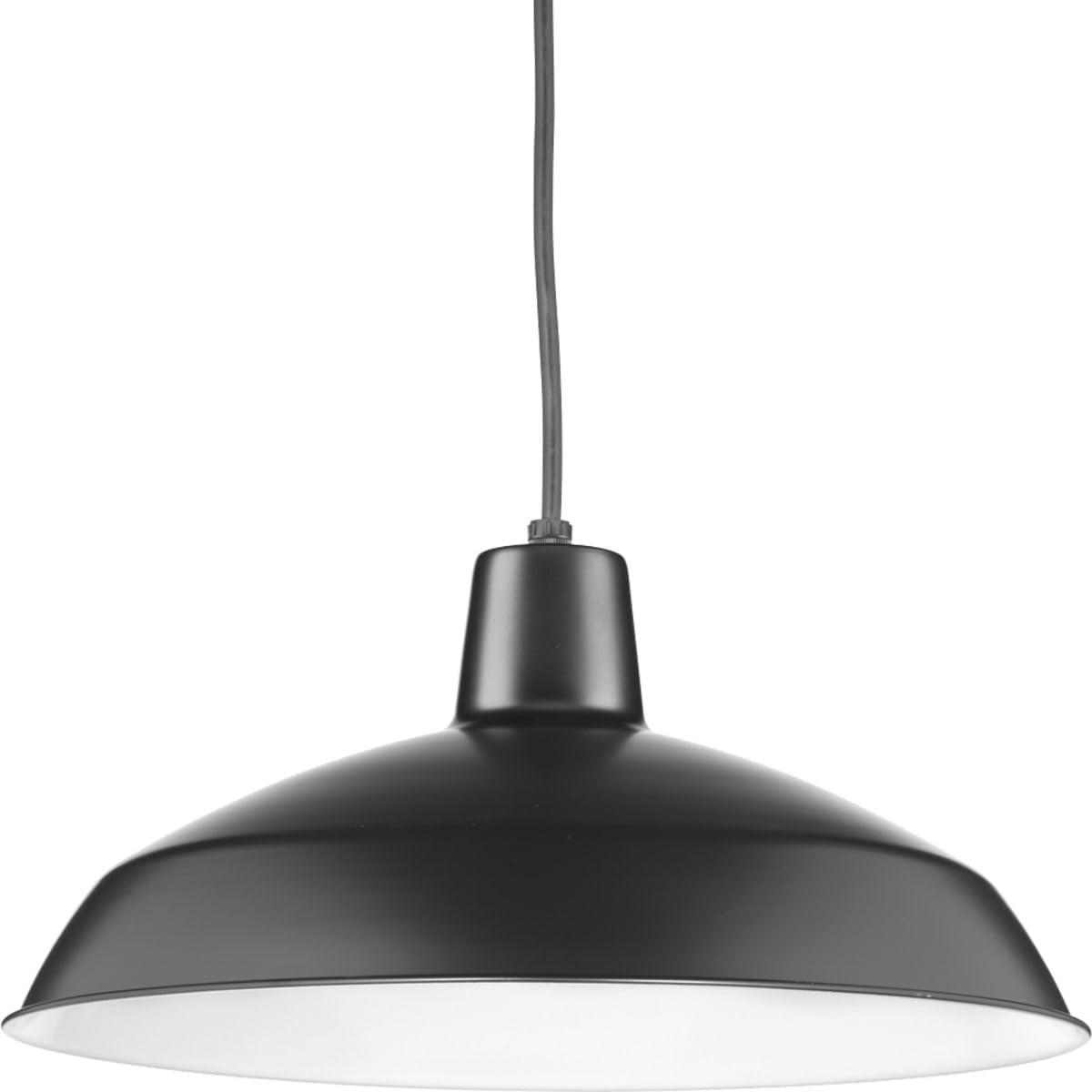 image:imageProgress Lighting Metal Shade Collection 1Light Spun Metal Shade Farmhouse Pendant Light Brushed NickelBlack