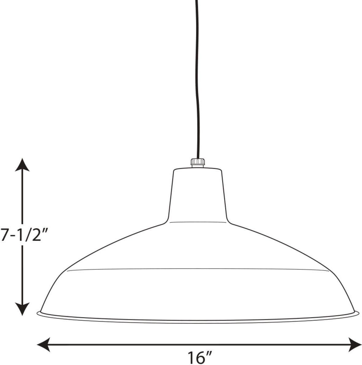 image:imageProgress Lighting Metal Shade Collection 1Light Spun Metal Shade Farmhouse Pendant Light Brushed NickelBlack