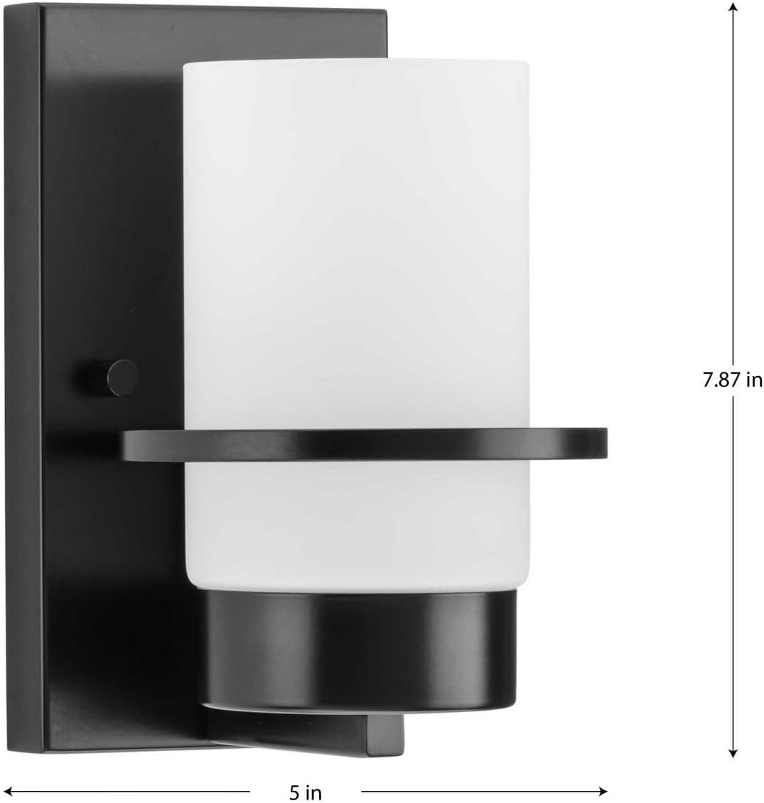 image:imageProgress Lighting P300415015 Reiss 2275 in ThreeLight Polished Chrome Vanity Light with Etched Glass ShadeMatte Black