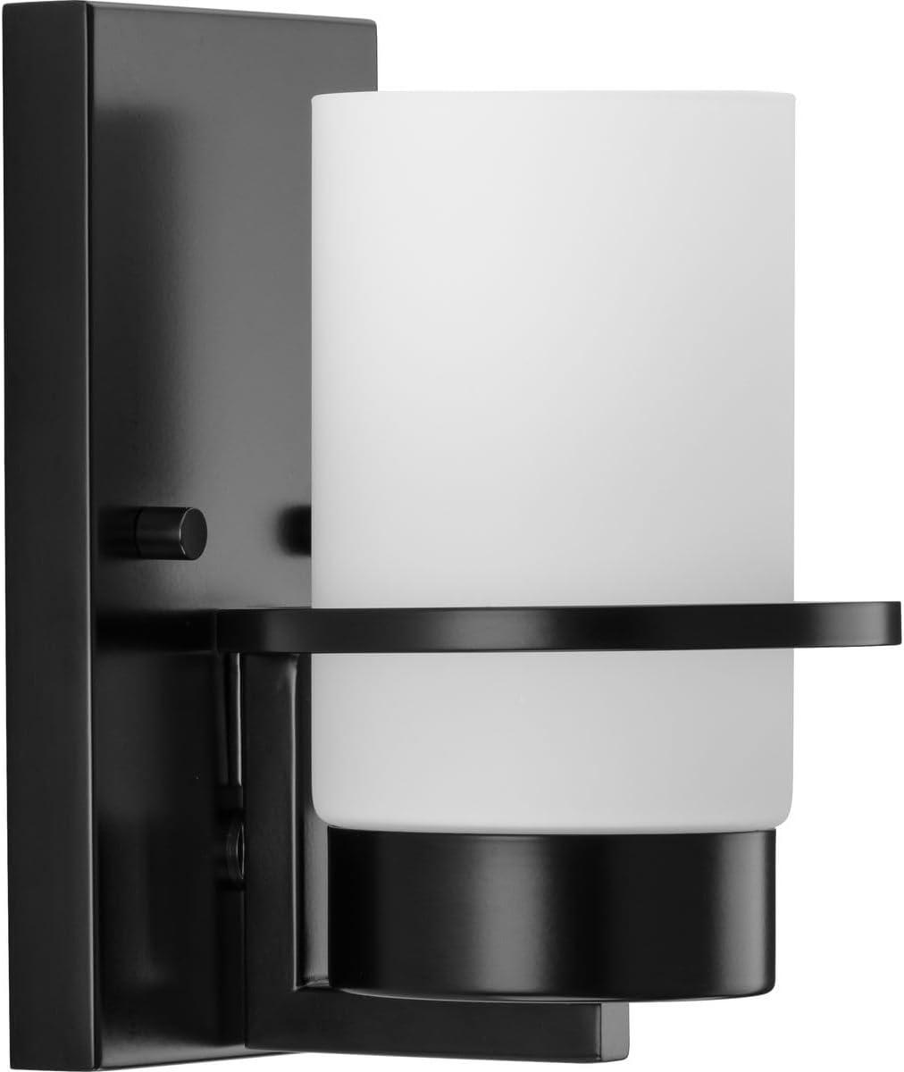 image:imageProgress Lighting P300415015 Reiss 2275 in ThreeLight Polished Chrome Vanity Light with Etched Glass ShadeMatte Black