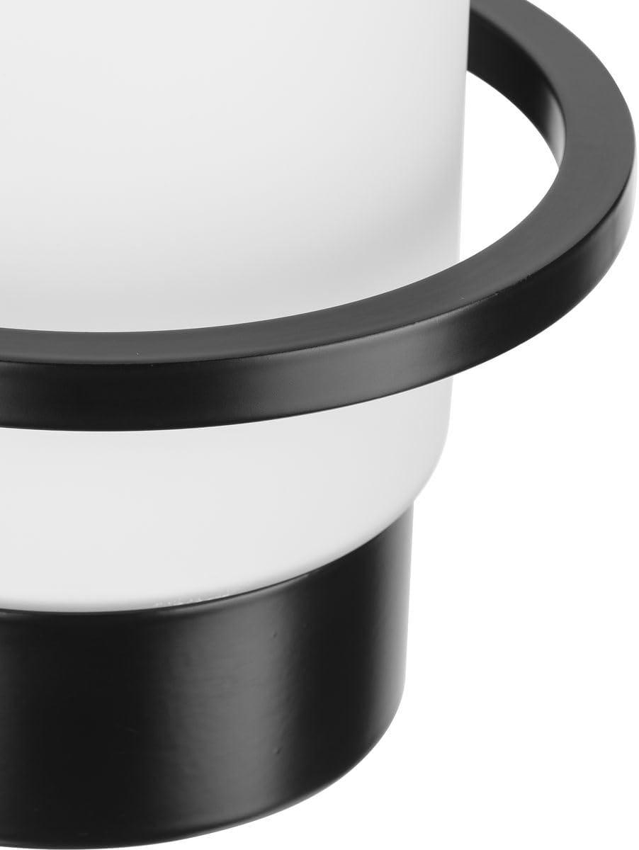 image:imageProgress Lighting P300415015 Reiss 2275 in ThreeLight Polished Chrome Vanity Light with Etched Glass ShadeMatte Black