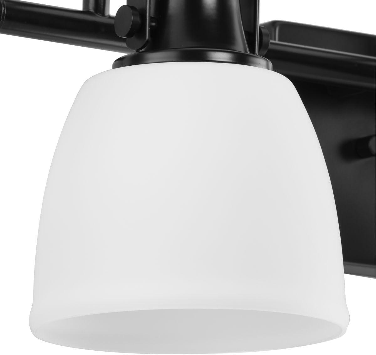 image:imageProgress Lighting P30042831M Preston 22 in ThreeLight Matte Black Vanity Light with Etched Opal Glass Shades