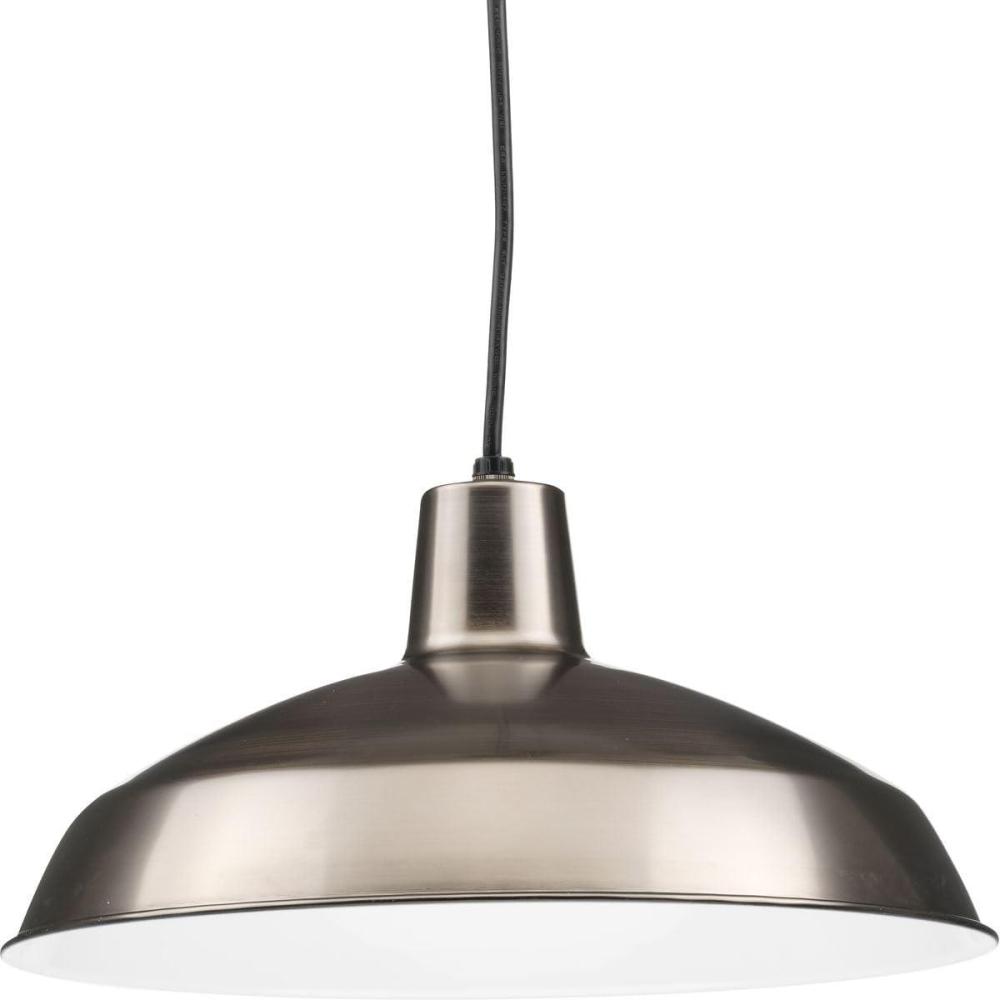 image:imageProgress Lighting Metal Shade Collection 1Light Spun Metal Shade Farmhouse Pendant Light Brushed NickelVenetian Bronze