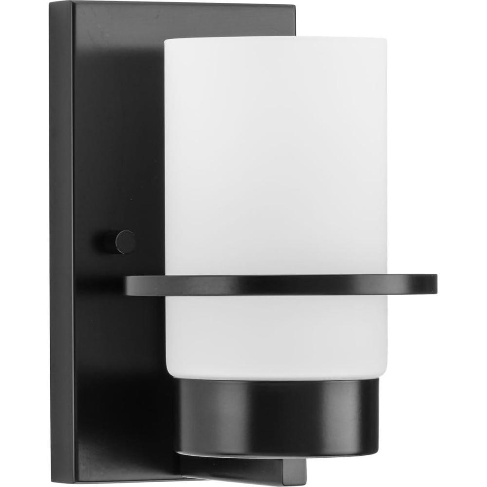 image:imageProgress Lighting P300415015 Reiss 2275 in ThreeLight Polished Chrome Vanity Light with Etched Glass ShadeMatte Black