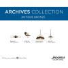 Progress Lighting 1-Light Brass Paint Inside Metal Shade Farmhouse Mini-Pendant Light, Archives Collection, Indoor, P5161-20, Antique Bronze