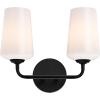 Progress Lighting Celino Collection Two-Light Vanity Light with White Glass Shades