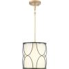 Progress Lighting Landree Collection 1-Light White Silk Shade Luxe Mini-Pendant Light Matte Black