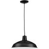Progress Lighting Metal Shade Collection 1-Light Spun Metal Shade Farmhouse Pendant Light Brushed Nickel(Black)