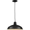 Progress Lighting Metal Shade Collection 1-Light Spun Metal Shade Farmhouse Pendant Light Brushed Nickel(Black)