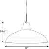 Progress Lighting Metal Shade Collection 1-Light Spun Metal Shade Farmhouse Pendant Light Brushed Nickel(Brushed Nickel)