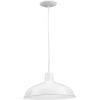 Progress Lighting Metal Shade Collection 1-Light Spun Metal Shade Farmhouse Pendant Light Brushed Nickel(White)