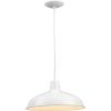 Progress Lighting Metal Shade Collection 1-Light Spun Metal Shade Farmhouse Pendant Light Brushed Nickel(White)