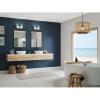 Progress Lighting P300415-015 Reiss 22.75 in. Three-Light Polished Chrome Vanity Light with Etched Glass Shade(Brushed Nickel)