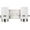 Progress Lighting P300415-015 Reiss 22.75 in. Three-Light Polished Chrome Vanity Light with Etched Glass Shade(Brushed Nickel)