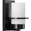 Progress Lighting P300415-015 Reiss 22.75 in. Three-Light Polished Chrome Vanity Light with Etched Glass Shade(Matte Black)