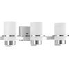 Progress Lighting P300415-015 Reiss 22.75 in. Three-Light Polished Chrome Vanity Light with Etched Glass Shade(Polished Chrome)