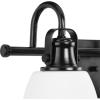 Progress Lighting P300428-31M Preston 22 in. Three-Light Matte Black Vanity Light with Etched Opal Glass Shades